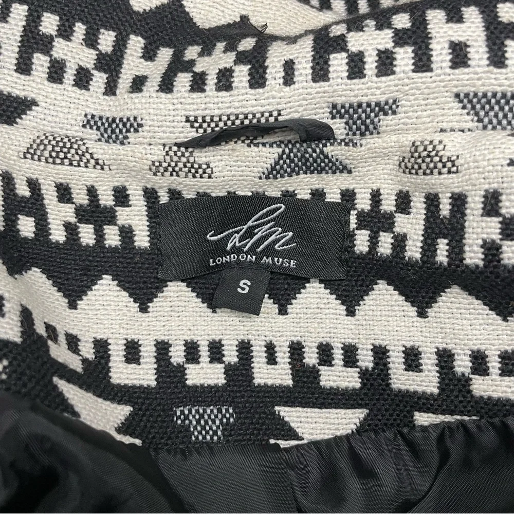 Vintage Tapestry Coat Patchwork 90's LARGE Western Tribal Floral Peacoat Small - Picture 8 of 11